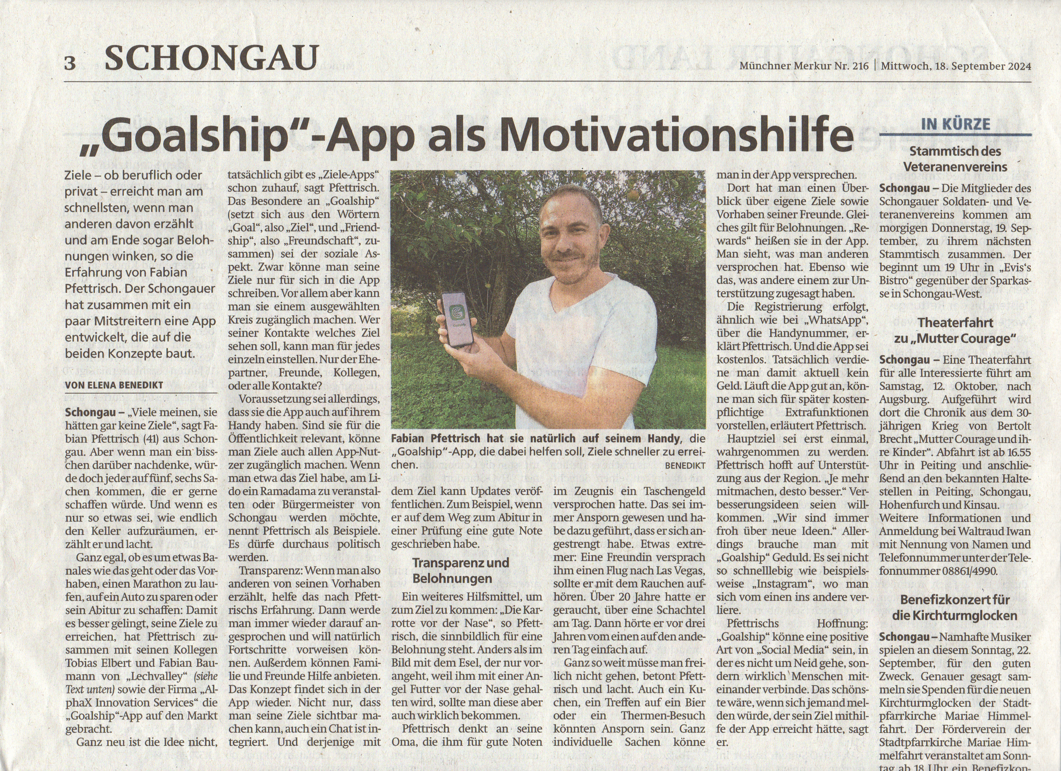 Presseartikel Schongauer Nachrichten Sept 24